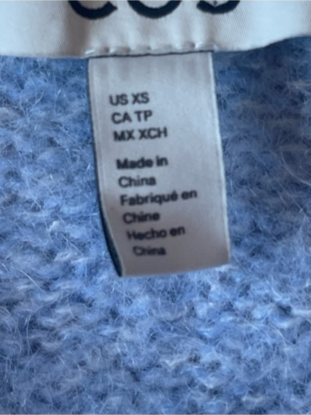 COS *WOOL/ALPACA* Sky Light Baby Blue Short Sleeve Knit Cardigan Sweater XSMALL - Picture 3 of 14